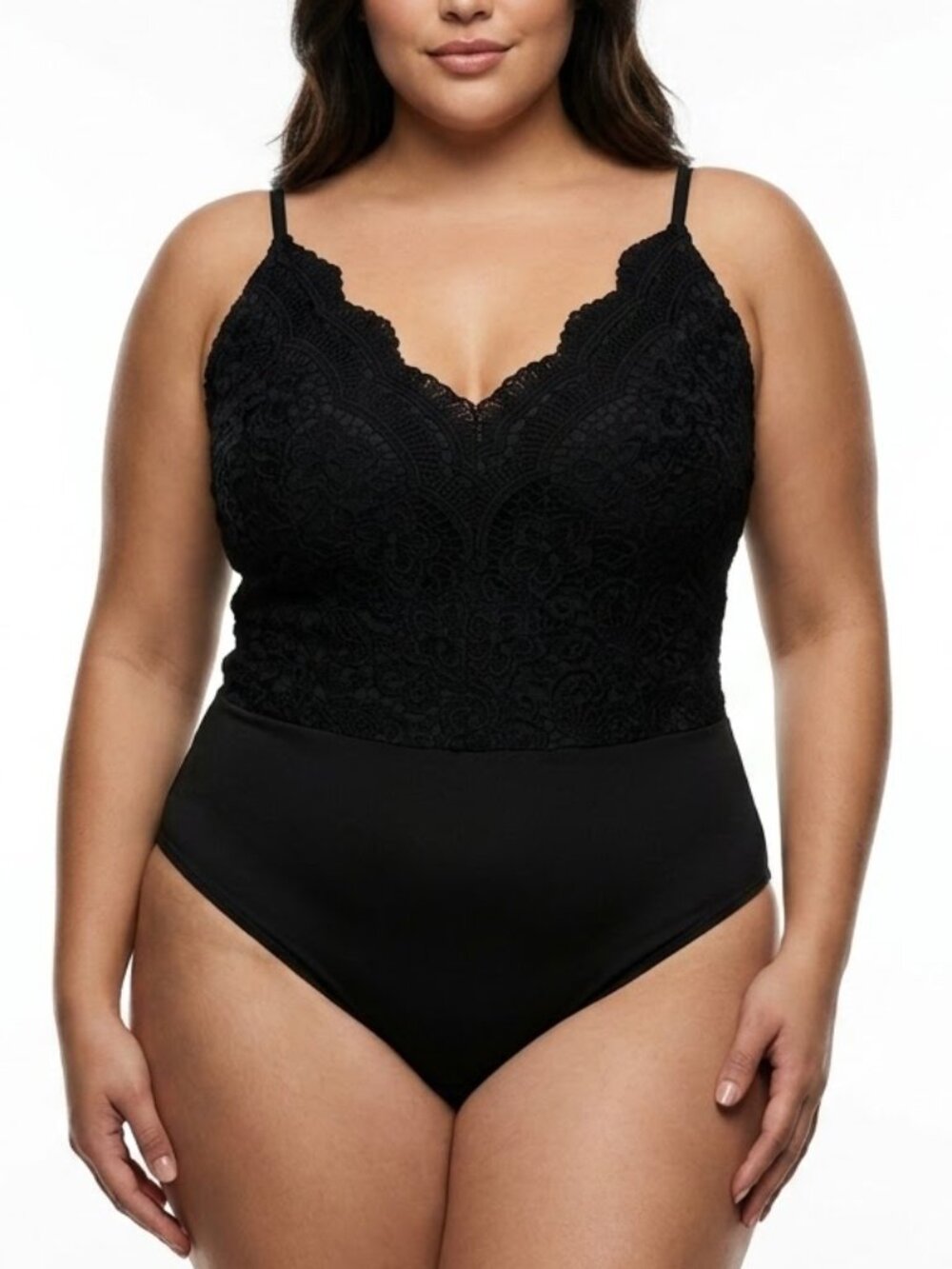 Boohoo Whimsigoth Black Lace Cami Bodysuit Plus Size 24